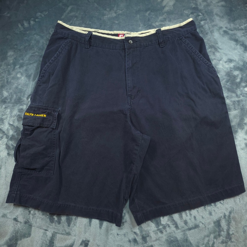 Vintage Chaps Ralph Lauren Black Cargo Shorts Mens 38 1990s Streetwear Y2K